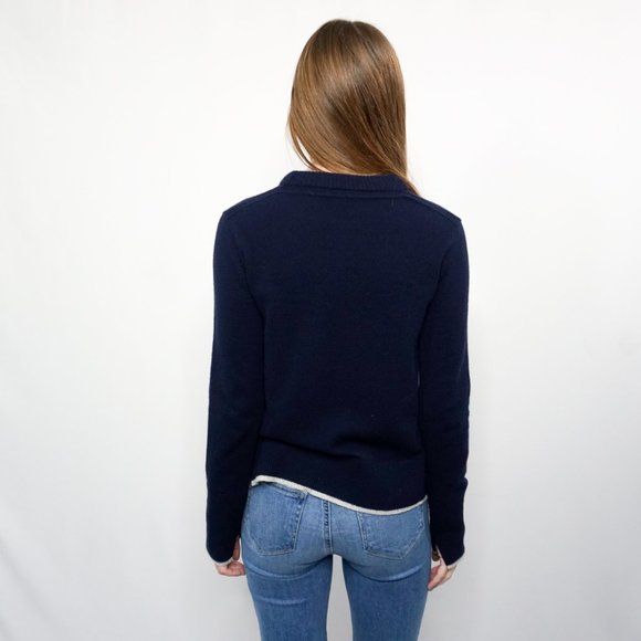 RAG & BONE Flavia Navy Cashmere Crew Sweater - Picture 4 of 7